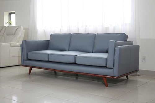 Mega Solutions Savoy Full All Around Front and Back Italian Leather Sofa 89" by Mega+Solutions