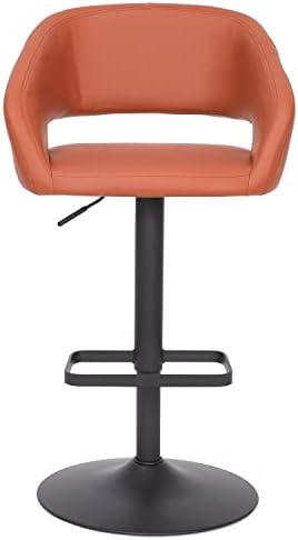 Flash Furniture Vinyl Adjustable Barstool, Cognac/Black - Image 5