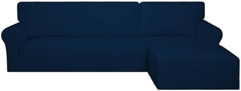 PureFit Stretch Sectional Couch Covers 2 pcs Non Slip L Shape Sofa Cover by PureFit