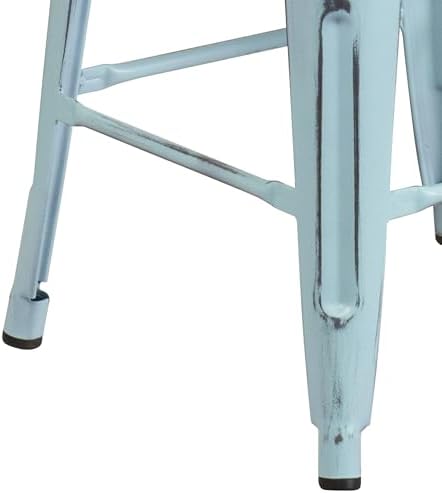 Flash Furniture Kai Commercial Grade 4 Pack 24" High Backless Distressed - Image 7