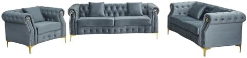 Hybition 3-Piece Living Room Sofa Set, Tufted Design by Hybition