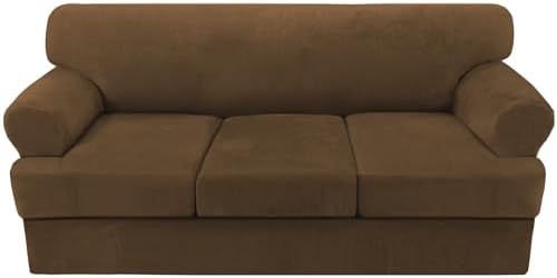 H.VERSAILTEX Sofa Cover 4 Piece T Cushion Sofa Slipcovers Thick Velvet Couch by HVERSAILTEX