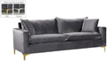 Meridian Furniture Naomi Collection Modern | Contemporary Grey Velvet by Unknown