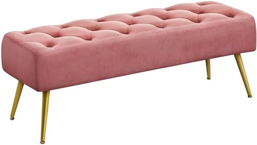 Yaheetech 45" Ottoman Bench for Bedroom, Upholstered Boucle Seat by Yaheetech