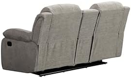 Betsy Furniture Soft Microfiber Reclining Sofa Set, Drop Down Table, Cupholder - Image 4