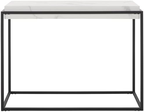 SAFAVIEH Home Collection Edgefield White Marble/Black Console Table by Unknown