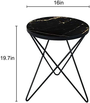HLR Modern Round Side Table Set of 2, End Table - Image 3
