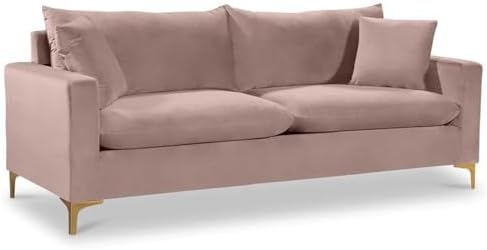 Meridian Furniture Naomi Collection Modern | Contemporary Pink Velvet by Unknown