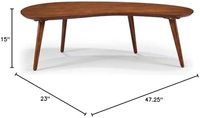 Mid Century Modern Abstract Shaped Coffee Table/Solid Wood/Castanho Finish - Image 3