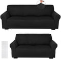 Peryiter 2 Pcs Couch and Loveseat Sofa Covers, Milk Silk by Peryiter