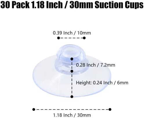 30 Pack 30mm Clear PVC Suction Cups - Image 4