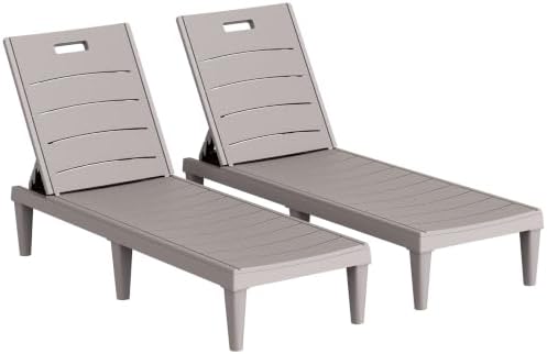 Homall Patio Chaise Lounge Chairs Set of 2, Outdoor Lightweight Lounge Chairs by Homall
