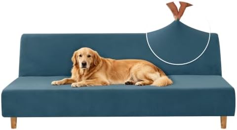 XINEAGE Velvet Futon Cover, Stretch Armless Futon Slipcover by XINEAGE