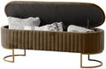EcoHarbor Living 50.5" Bedroom Velvet Storage Bench, Upholstered End of Bed by ECOHARBOR