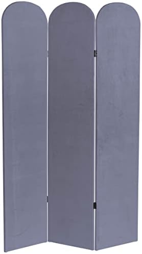 Red Lantern 6 ft. Classic Arch Velvet Room Divider Lilac 3 Panel by RedLantern