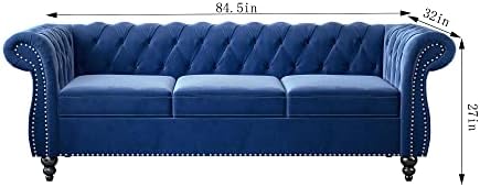 ORRD Chesterfield Sofa Velvet, Modern Tufted Couch 3 Seater - Image 2