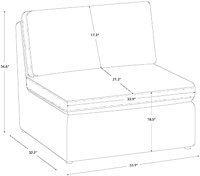 CHITA Modular Sectional Sofa, Armless Chair - Image 2