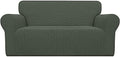 Easy-Going Stretch Loveseat Couch Covers Washable Olive Green by Easy-Going