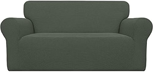 Easy-Going Stretch Loveseat Couch Covers Washable Olive Green by Easy-Going