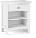 SIMPLIHOME Artisan 24" Wide Solid Wood Bedside Table in White by SimpliHome