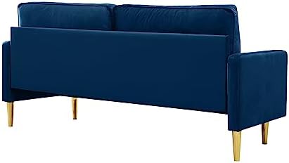 KEIKI 65" Velvet Futon Sofa Loveseat, Small Sleeper Cloud Couch Bed - Image 7