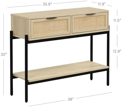 Nathan James Virgo Wood Accent Storage Console Sofa Table, - Image 2