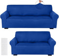 Peryiter 2 Pcs Couch and Loveseat Sofa Covers, Milk Silk by Peryiter