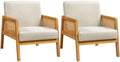 Yaheetech Rattan Accent Chairs Set of 2, Boho Vintage Armchairs by Yaheetech
