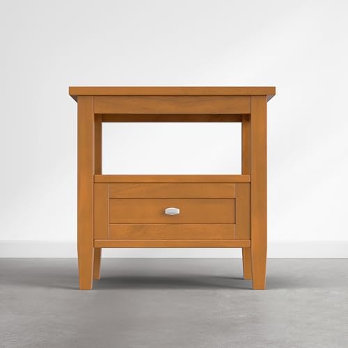 SIMPLIHOME Warm Shaker 20" Wide Solid Wood End Table in Warm Honey Brown - Image 6