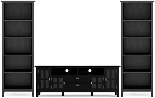 SIMPLIHOME Artisan TV Stand and Bookcase in Black by SimpliHome