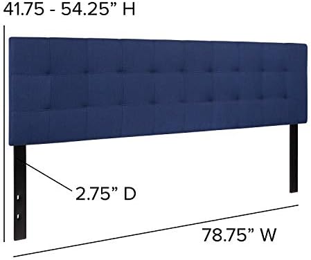 Flash Furniture Bedford Tufted Upholstered King Size Headboard in Navy Fabric - Image 2