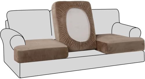H.VERSAILTEX Stretch Velvet 3 Piece T Cushion Sofa Slipcovers by HVERSAILTEX