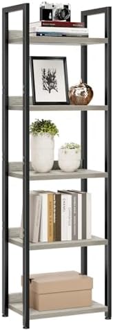 NUMENN Narrow Bookshelf, 5 Tier Freestanding Shelving Unit by NUMENN