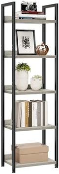 NUMENN Narrow Bookshelf, 5 Tier Freestanding Shelving Unit by NUMENN