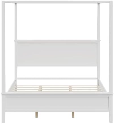 Merax White King Size Canopy Bed - Image 7