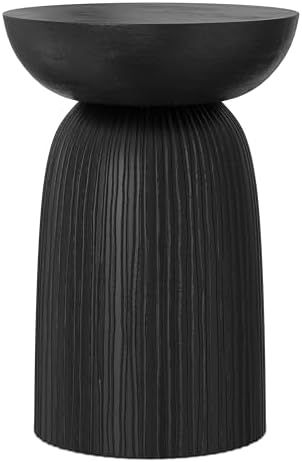 SIMPLIHOME Boyd 13" Wide Solid Wood Round End Table in Black - Image 6