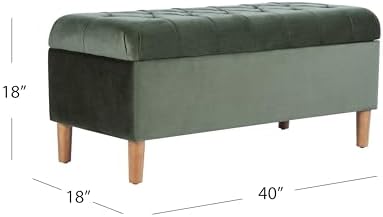 HomePop 40" Ainsley Button Tufted Storage Bench - Image 3