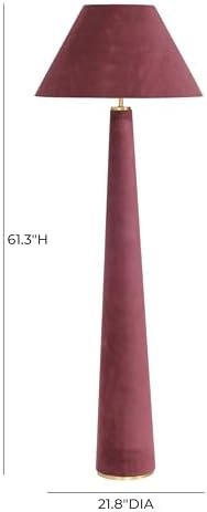 TOV Furniture Graham Burgundy Velvet Floor Lamp - Image 6