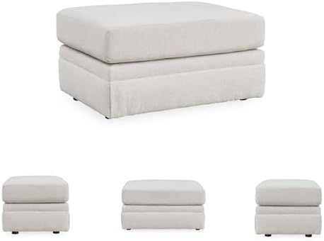 Signature Design by Ashley Maitelynn Large Rectangular White Ottoman, No - Image 6