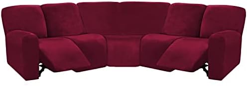 ULTICOR 7-Piece L Shape Sectional Recliner Sofa Covers, Velvet Stretch by ULTICOR