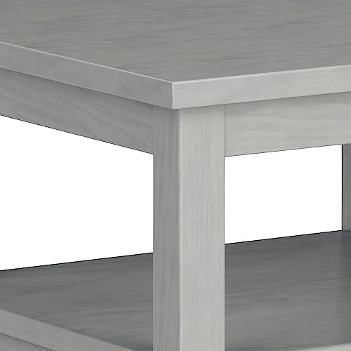 SIMPLIHOME Warm Shaker 20" Wide Solid Wood Square End Table in Fog Grey - Image 6