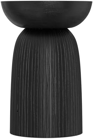 SIMPLIHOME Boyd 13" Wide Solid Wood Round End Table in Black - Image 5