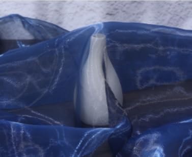 Two-Tone Iridescent Holographic Organza Fabric - 5.5 Yards | Lightweight Sheer Gauze Voile Tulle | for Dresses, Party Decor, DIY Crafts, Shiny Backdrops(Sapphire Black)