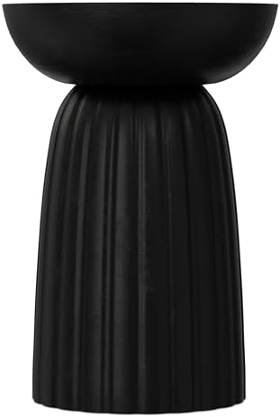 SIMPLIHOME Boyd 13" Wide Solid Wood Round End Table in Black - Image 5