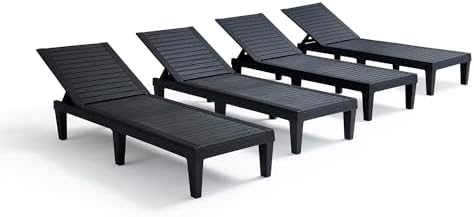 Nestl Lounge Chair Outdoor, Tanning Chair, Chaise Lounge Outdoor Set of 4 by Nestl