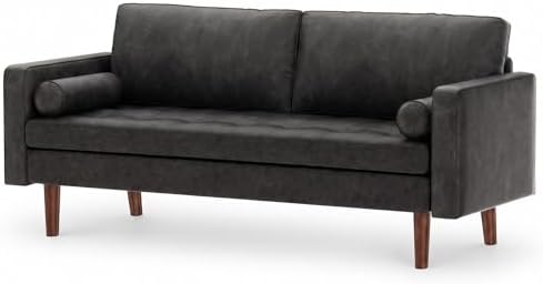 Faux Leather Couch - Image 3