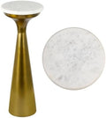 JONATHAN Y Oliver 8" Round Marble Pedestal Drink Table by JONATHANY