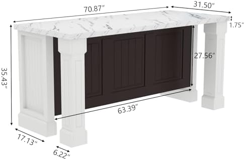 71" Large Imitation Marble Dining Table - Image 2