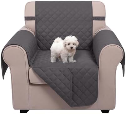 U-NICE HOME Reversible Recliner Chair Covers, Dark Grey by U-NICEHOME