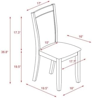 East West Furniture MZC6T50 Monza Parson Dining Room Chairs - Image 3